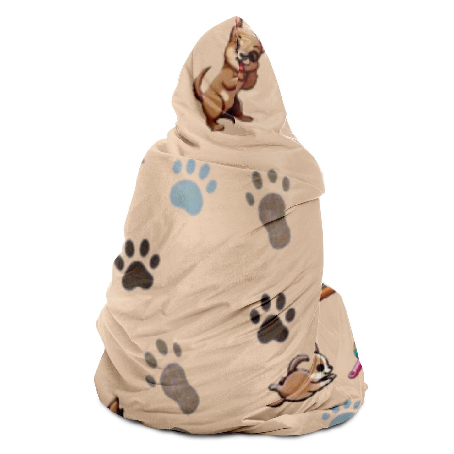 Playful Chihuahuas Hooded Blanket